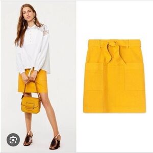 Tory Burch Yellow Mini Pencil Skirt